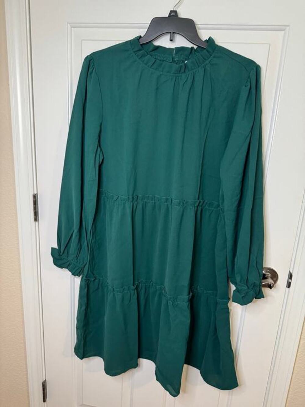 LuLaRoe Annabelle Ruffled Tiered Cottage Country Dress Green XL